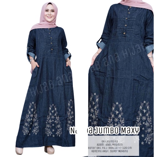 ASEA Aero Gamis Jumbo Jeans Bordir - Nanda Jumbo Maxy
