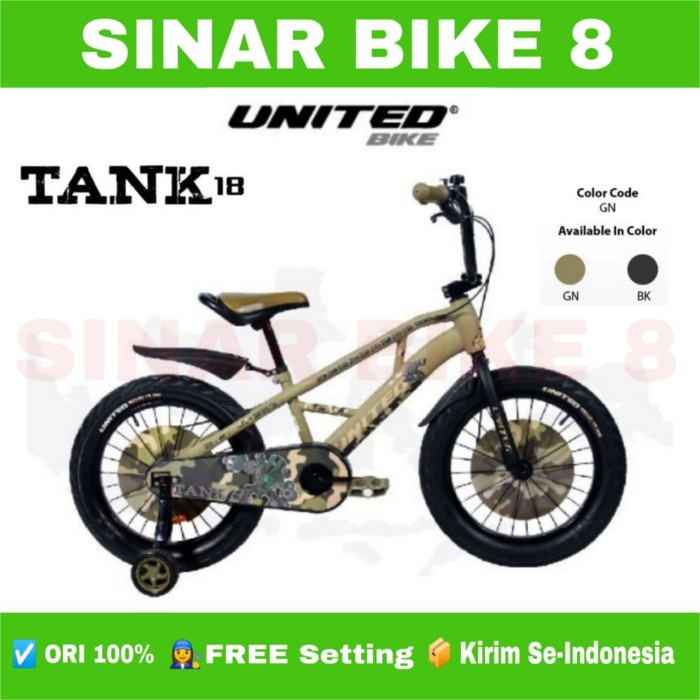 Sepeda Anak Laki Ukuran 18 Inch BMX UNITED TANK  Ban Jumbo