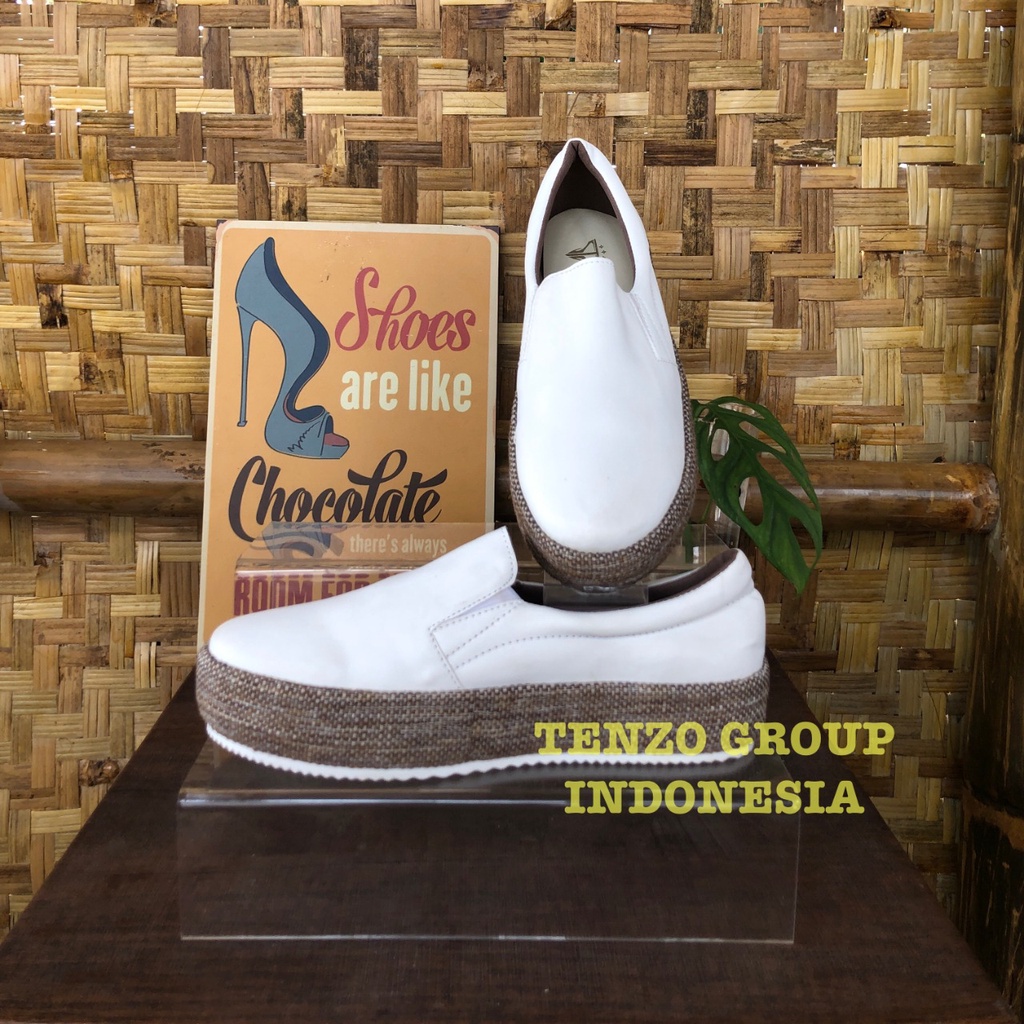 Tenzo Shoes || Tnz 04 Sol Canvas Putih || Sepatu wanita Ori Bandung