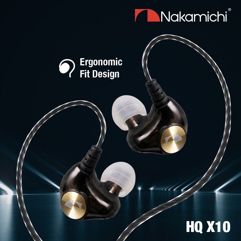 Nakamichi HQ X10 Dynamic Driver In Ear Monitor Wired Earphone Mic