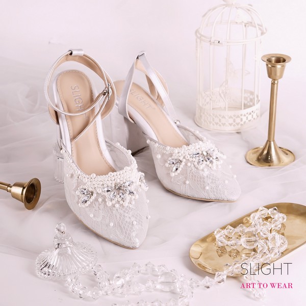 SLIGHT Sepatu Wedding Ankle Strap Adeline Silver-3