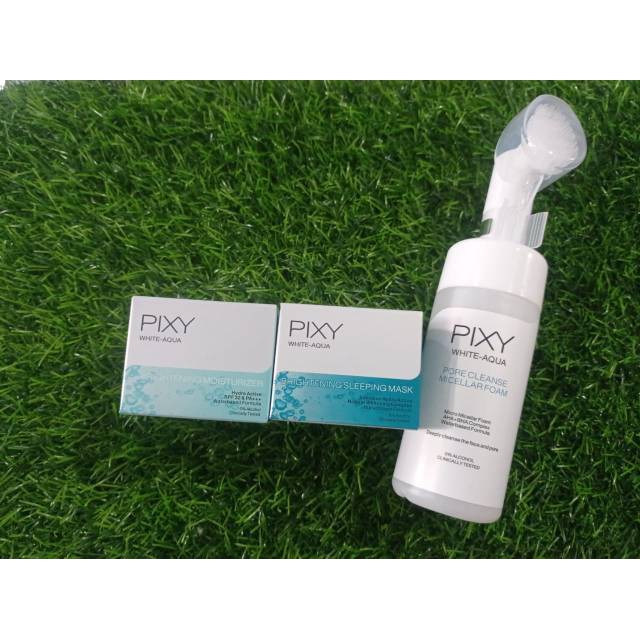 PROMO PAKET PIXY  BRIGHTENING SLEEPING MASK (DAY KECIL+NIGHT KECIL + AQUA PORE CLENSE MICELLAR FOAM)/PIXY/PAKET PIXY