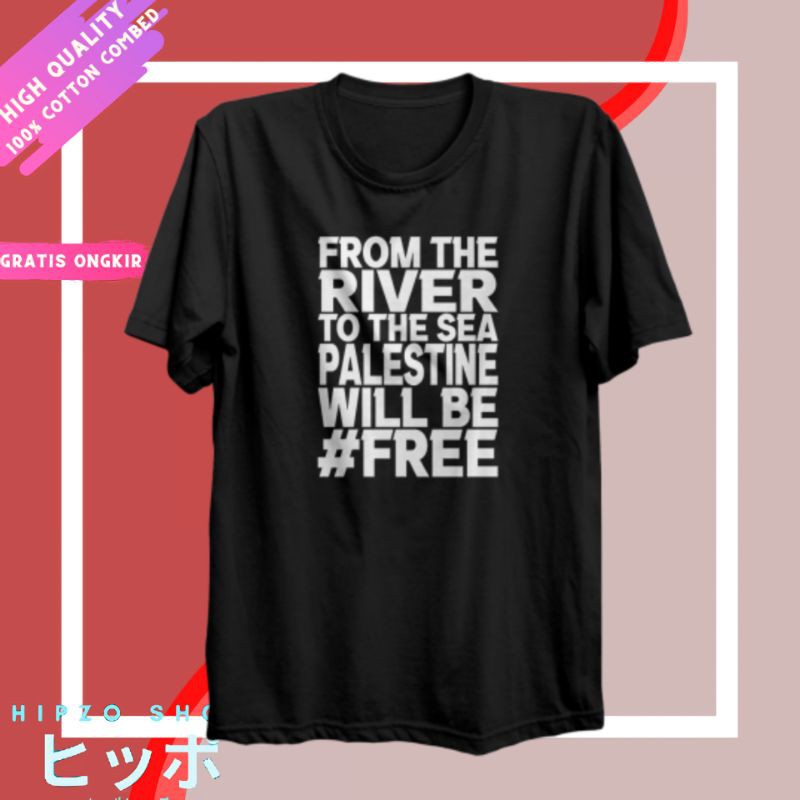 Kaos Baju Pria Branded Dewasa Motif Palestine Terbaru