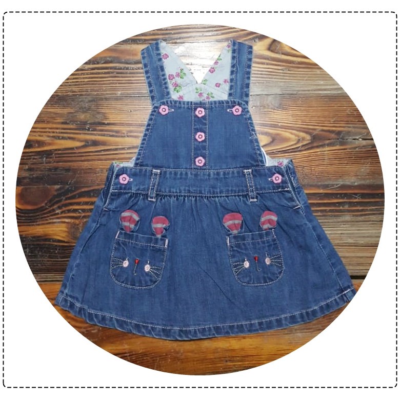 Overall Rok Dress Jeans Anak Bayi Perempuan/ Overall Denim Import 6