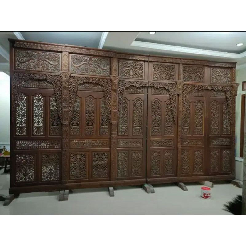 Gebyok Manten 3D Kayu Jati Jepara Asli