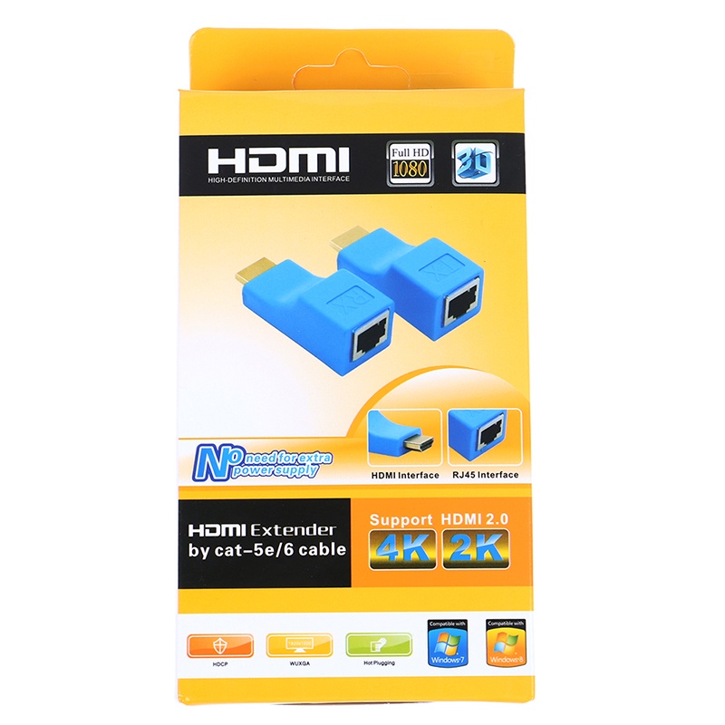 (LUCKID) 2pcs extender hdmi 1080p Ke rj45 over cat 5e / 6 network lan ethernet