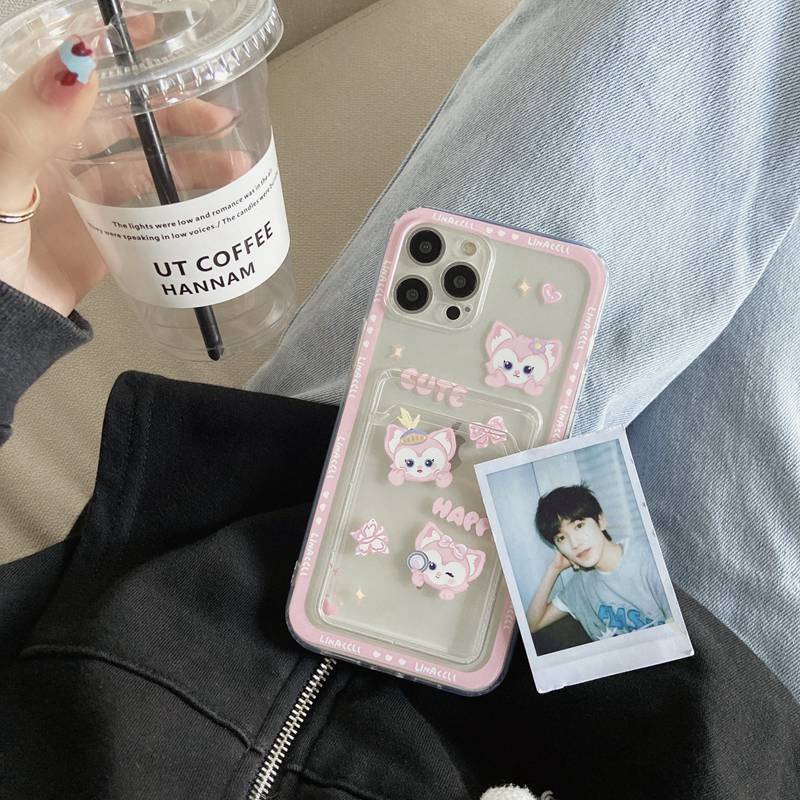 Lovely Lena Belle Card Bag Soft Case iPhone 6 6S 7 8 + Plus X XR XS Max 11 12 Pro Max SE 2020 Casing Xiaomi Redmi 9A 9C 9T