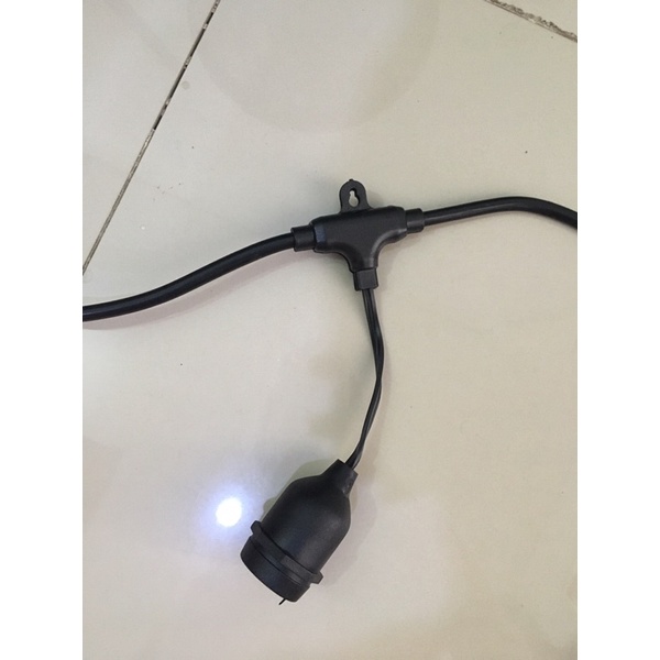 KABEL FITTING LAMPU CAFE GANTUNG 10 METER DEKORASI 10 M OUTDOOR FITTING GANTUNG FITTING CAFE KABEL FITTING OUTDOOR E27