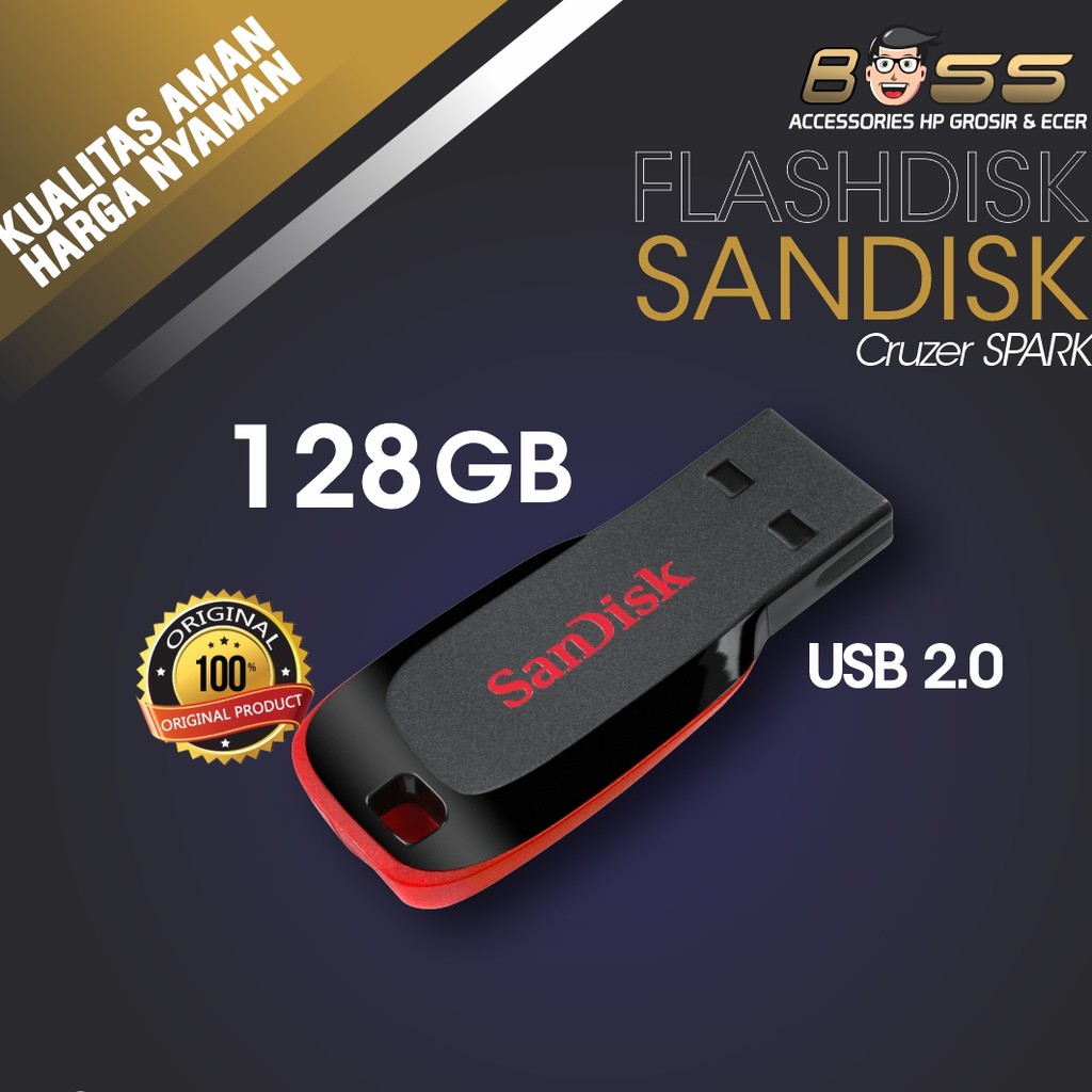 Flashdisk Sandisk Cruzer Blade CZ50 128 gb GARANSI 5 TAHUN