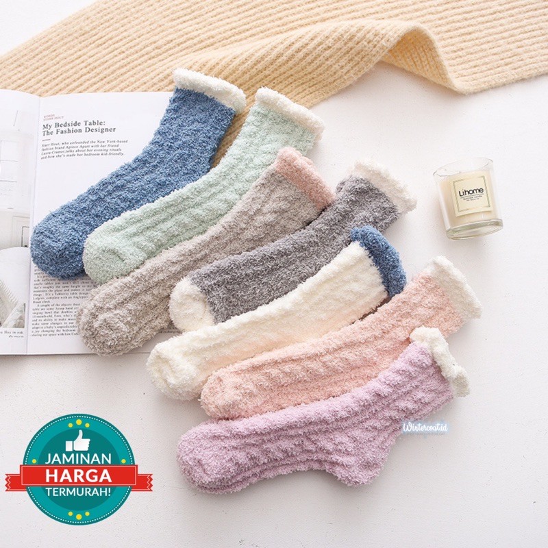 Kaos kaki wool wanita musim dingin winter import wol socks woman hangat korea candy tidur