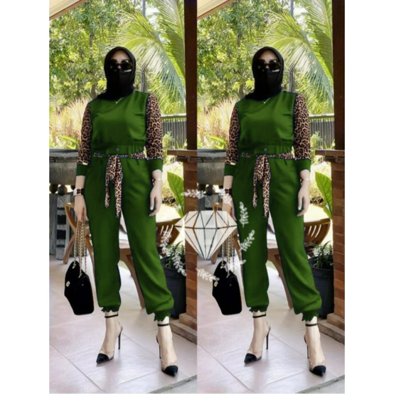 SET CELANA JUMPSUIT JAGUAR TUTUL, MOSCREPE, SETELAN