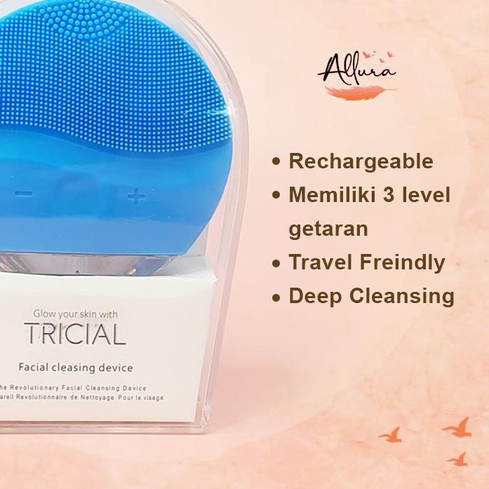 ✧ Alat Pembersih Wajah Elektrik Brush Silicon Facial Cleaner ►