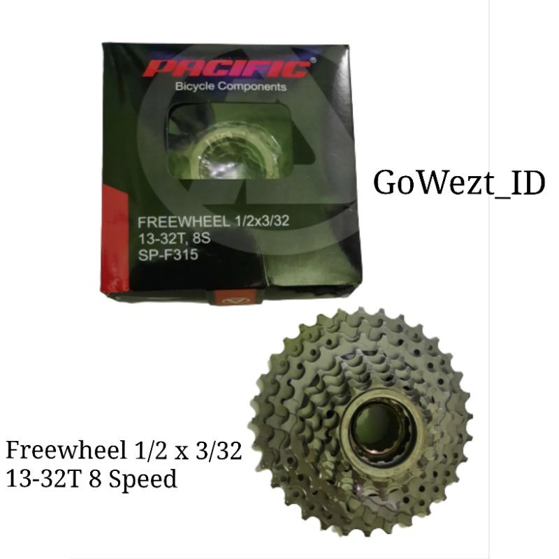 Freewheel Gir Susun Belakang Sepeda 8 Susun Drat Ulir PACIFIC 1/2&quot; x 3/32&quot; x 8 Speed MTB Lipat | High Quality