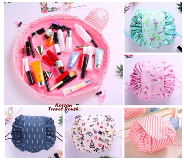 Pouch tas kosmetik cosmetic bag tahan air model serut ok  good quality