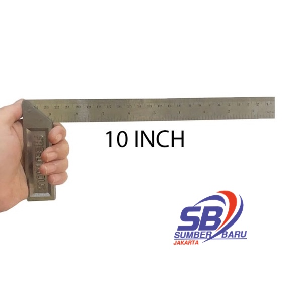 Penggaris Siku Tukang Siku Meter Besi 10" Inch 25 cm Alat Ukur Sudut Pasekon L Murah SBJ