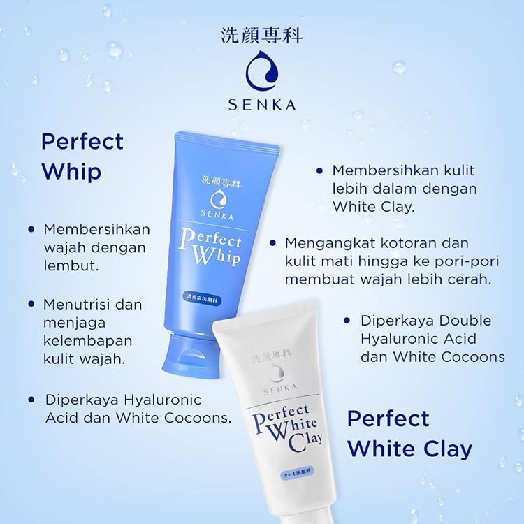 (READY &amp; ORI!) Senka Perfect Whip/ whip fresh/ Whip White/ White clay - 50gr/100gr/120gr