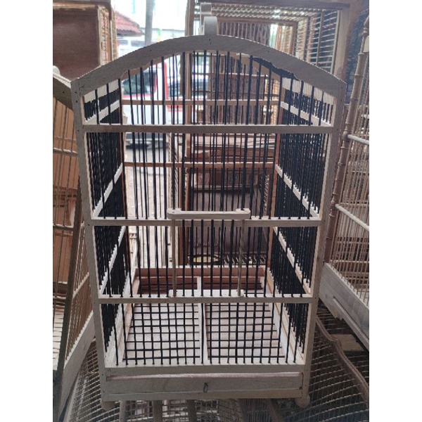 sangkar burung kecil kotak kayu