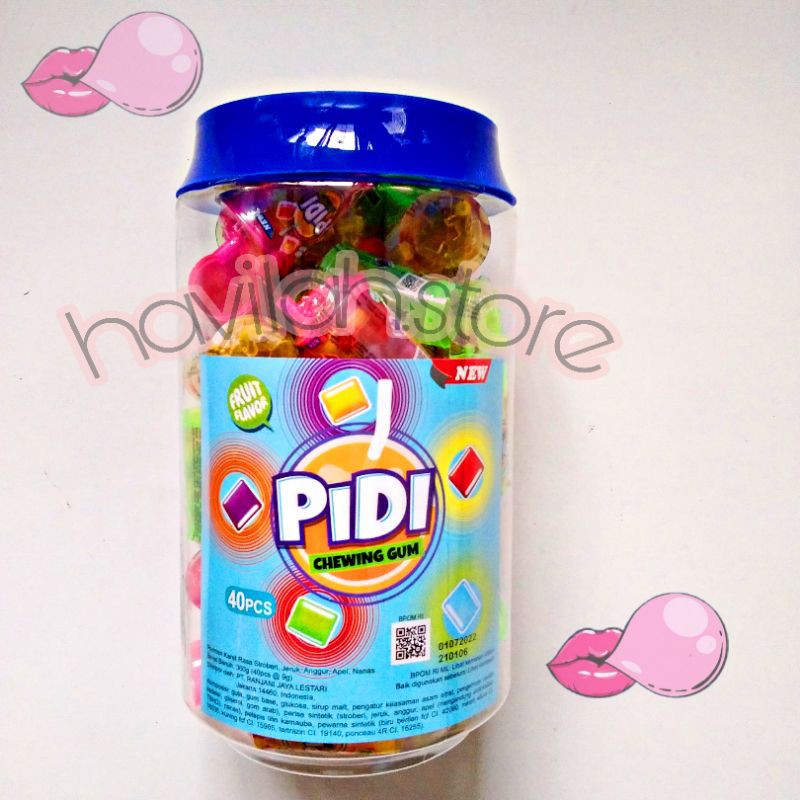 

Permen Karet Pidi Chewing Gum bentuk Cup 1 Toples Isi 40pcs * 9gr