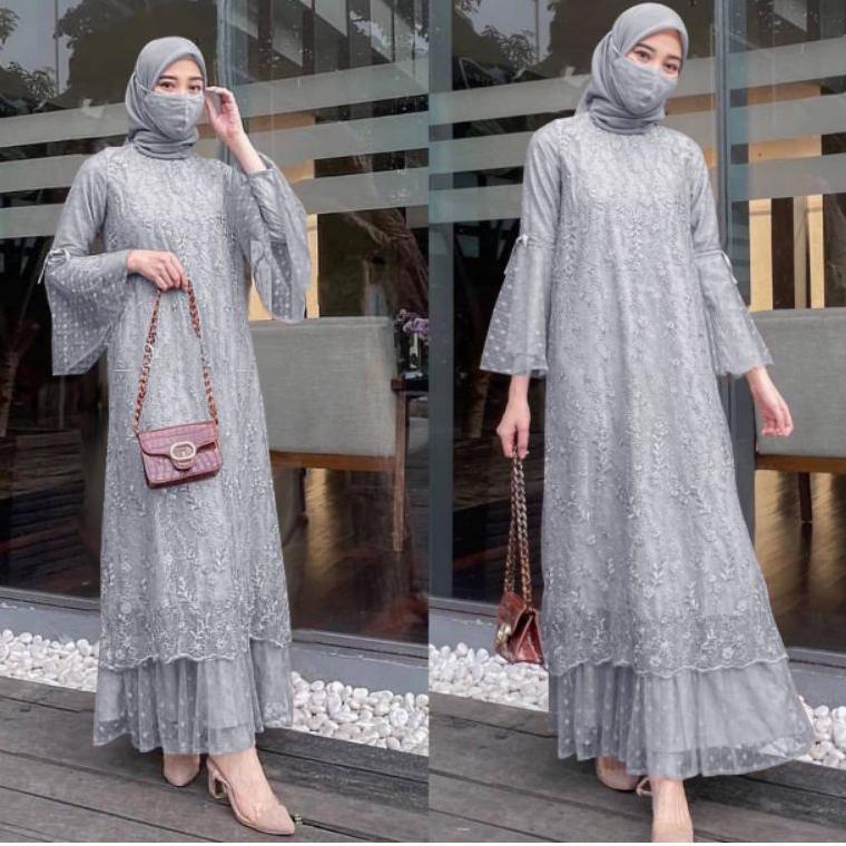 Laris DRESS TILE MUTIARA BUNGA /MAXI DRESS CANTIK/ MX GELA - LD /Cp / GAMIS TILE BRUKAT TERBARU / DR