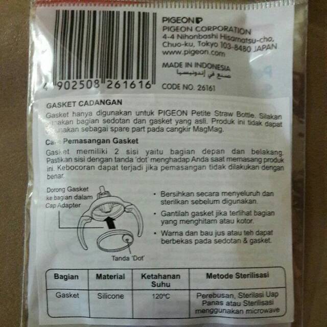 Petite Straw Bottle Spare Gasket Sparepart Botol Minum Pigeon Petite karet botol