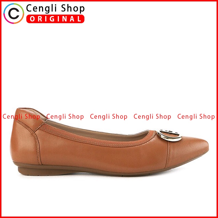 SEPATU FLAT KULIT OBERMAIN WANITA ORIGINAL BRANDED TERBARU COKLAT OW33