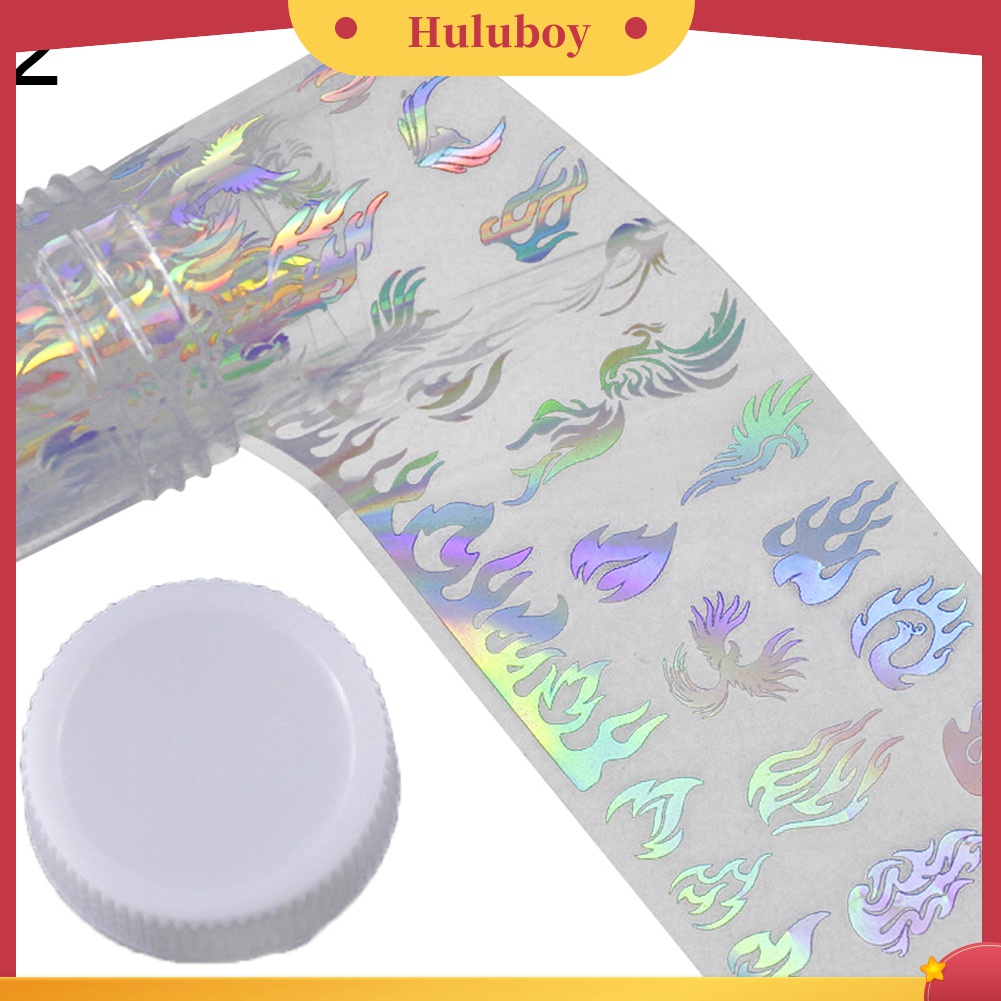 Huluboy Huluboy♡ Stiker Kuku Motif Print Api Laser Untuk Dekorasi Manicure