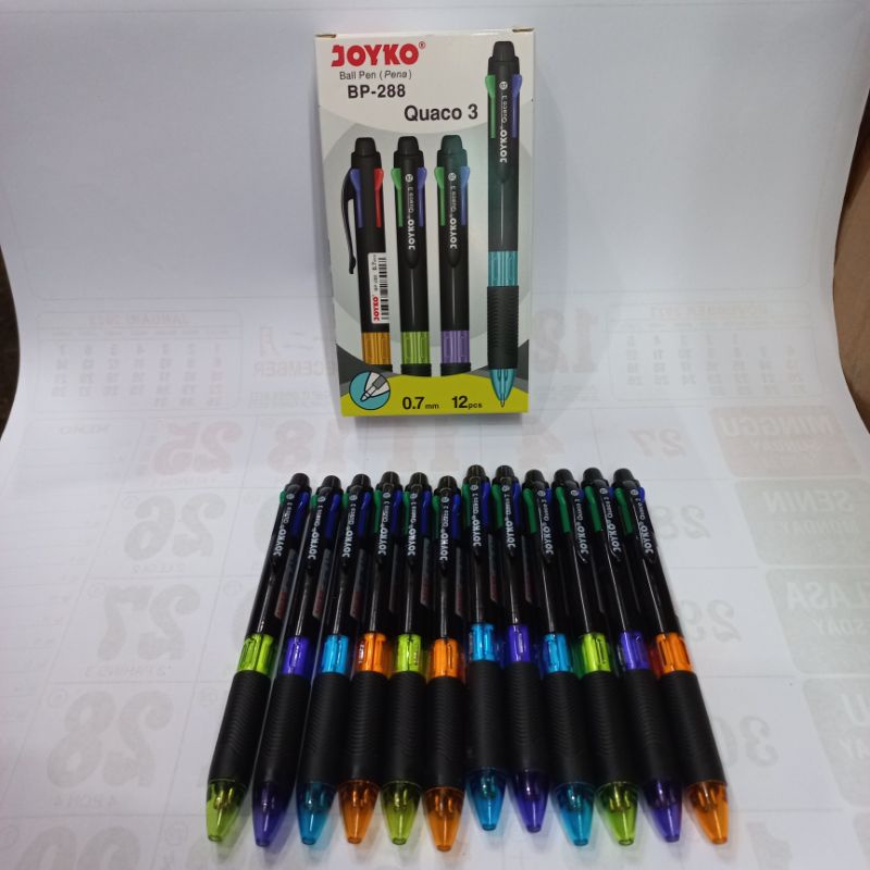 

12pcs pulpen klik joyko 4 warna