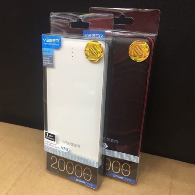 Powerbank power bank pb slim veger 20000mah 20.000mah 20000 mah 20.000 20rb real kapasitas capacity