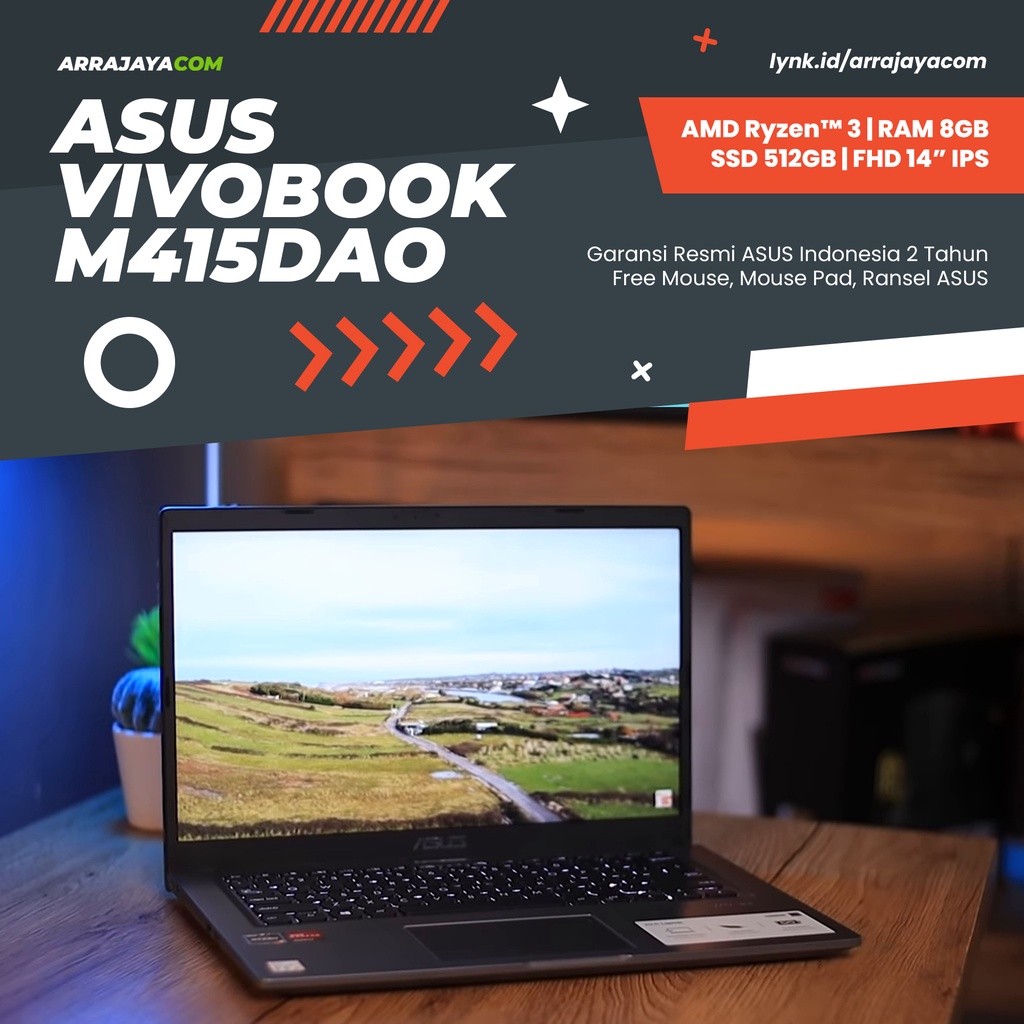 ASUS M415DAO / Laptop Asus VivoBook M415DAO Ryzen 3/RAM 8GB/SSD 512GB/14"/Win 11/OHS 2021