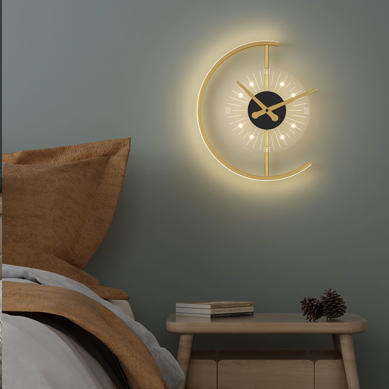 JAM DINDING LAMPU LED SAMPING TEMPAT TIDUR MODERN IZNA201965