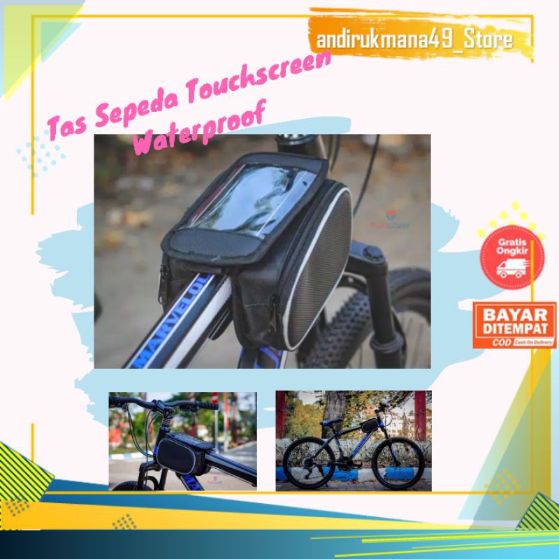 Tas Sepeda Touchscreen Waterproof Tas Stang Sepeda Lipat MTB
