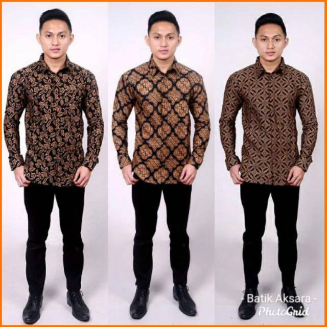 Kemeja Batik Pria Ppbtk07 Wsa04 Lengan Panjang /kemejapria/kemejabatik/batikpria/batikmodern M L Xl