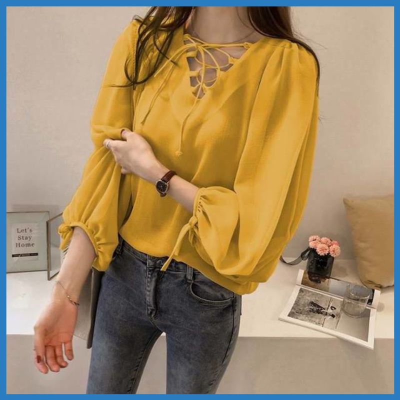 Blouse Kotak Cewek NEW Blouse My Secret LD 102 P 68 OR Blus Casual Import SD