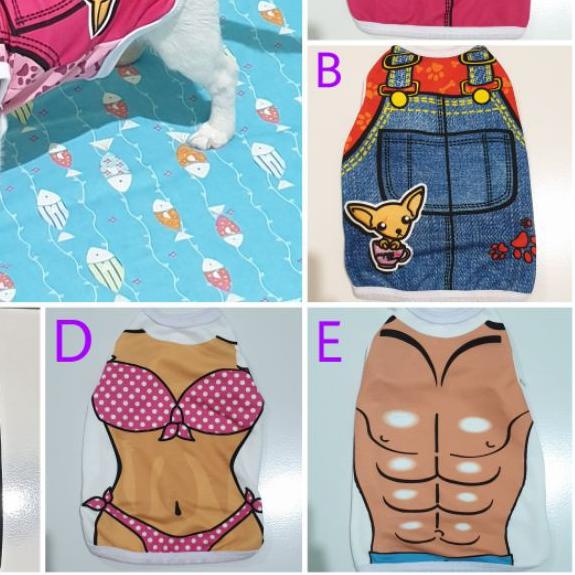 [satuan] Baju Kaos Doggie untuk Anjing Kecil Chihuahua Pomeranian Kucing Cat