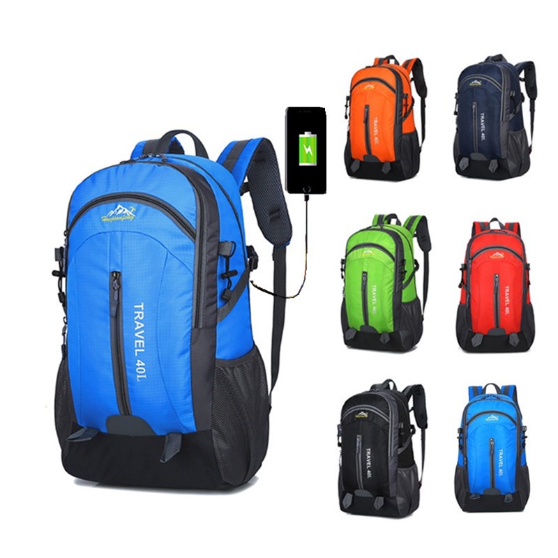 Highland Tas Ransel Pria Tas Ransel Gunung 40L Tas Ransel Olahraga Outdoor Hiking Camping Waterproof USB Charger Tas Punggung Pria TR114