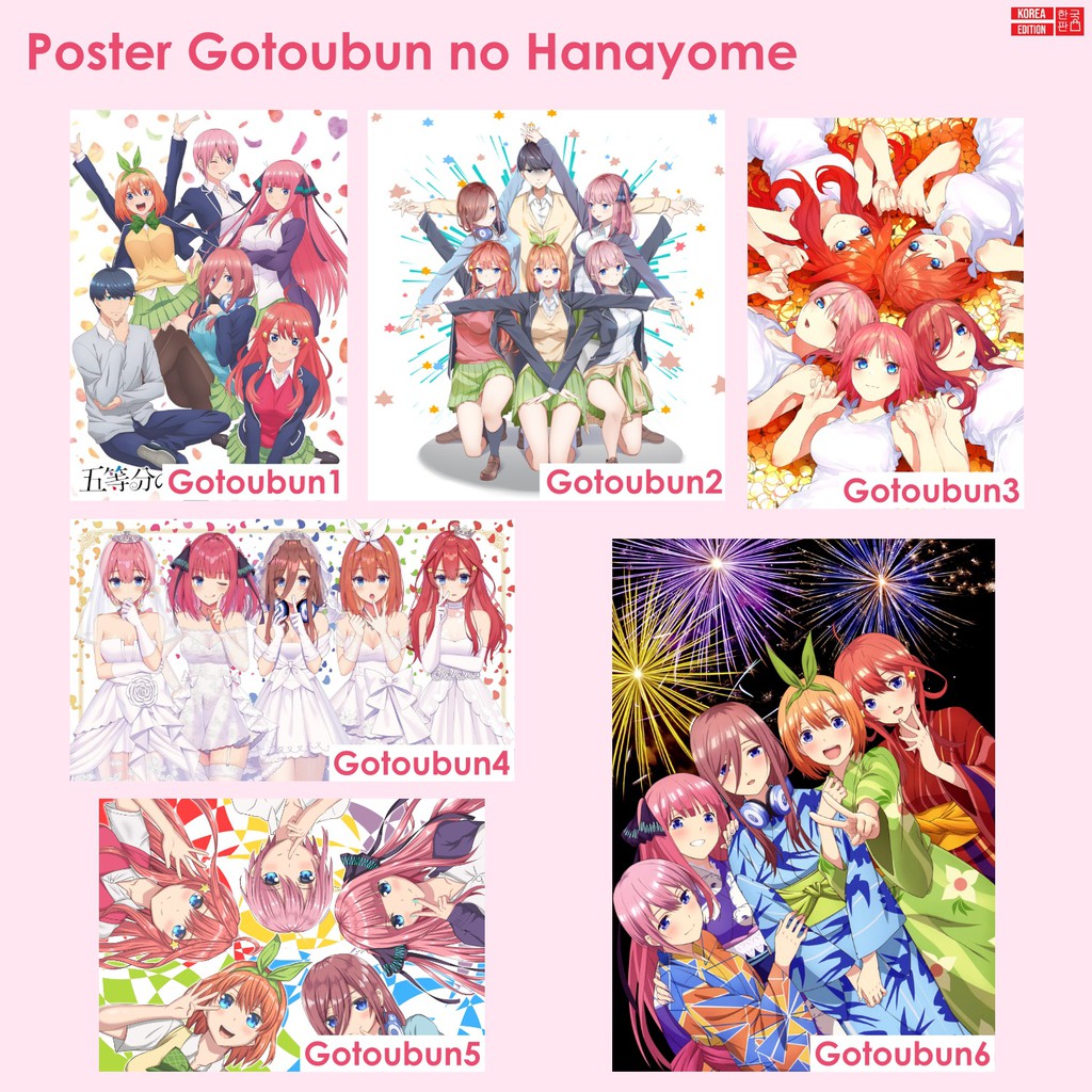 Poster Anime Gotoubun no Hanayome Ichika Nano Miku Yotsuba Itsuki Nakano