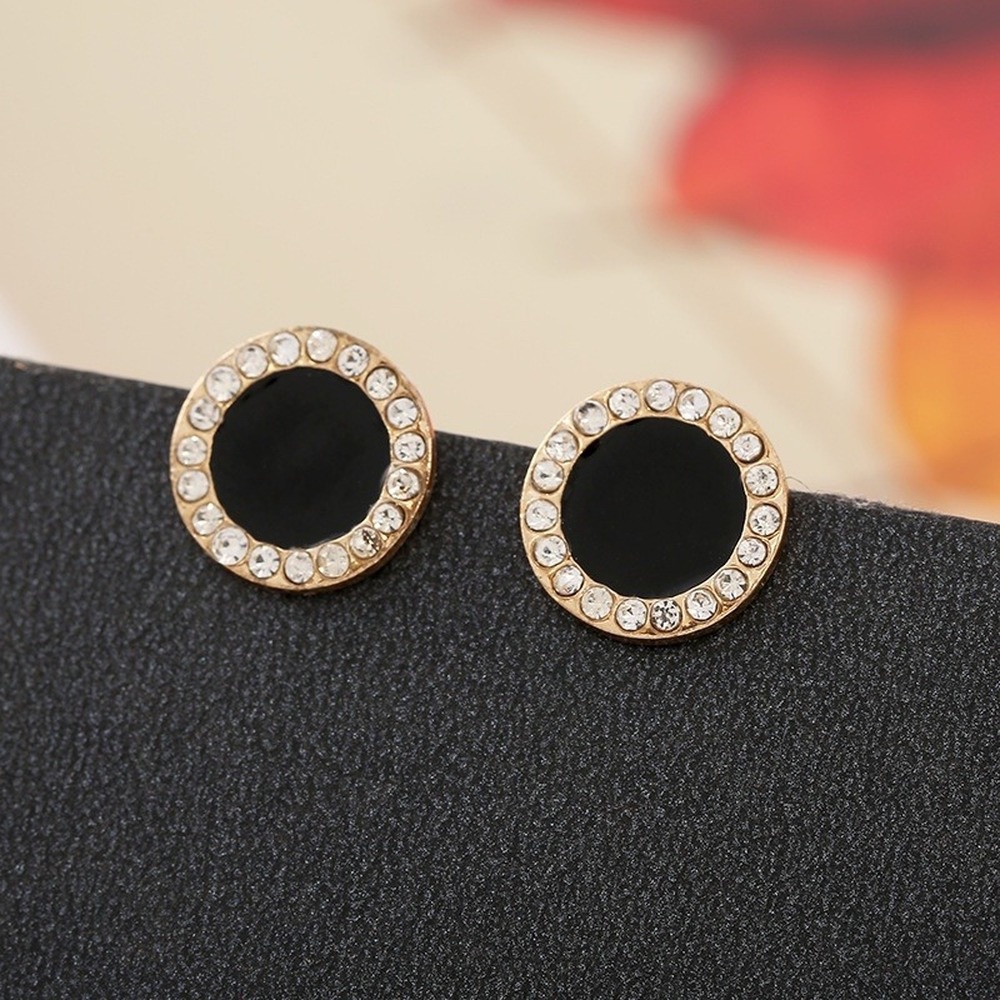 925 Silver Needle Diamond Four-leaf Earrings Female Square Temperament Geometric Eardrop Fashion