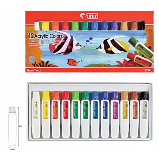 

CAT ACRYLIC TITI 12 COLORS 12ML ( SET ) ORIGINAL