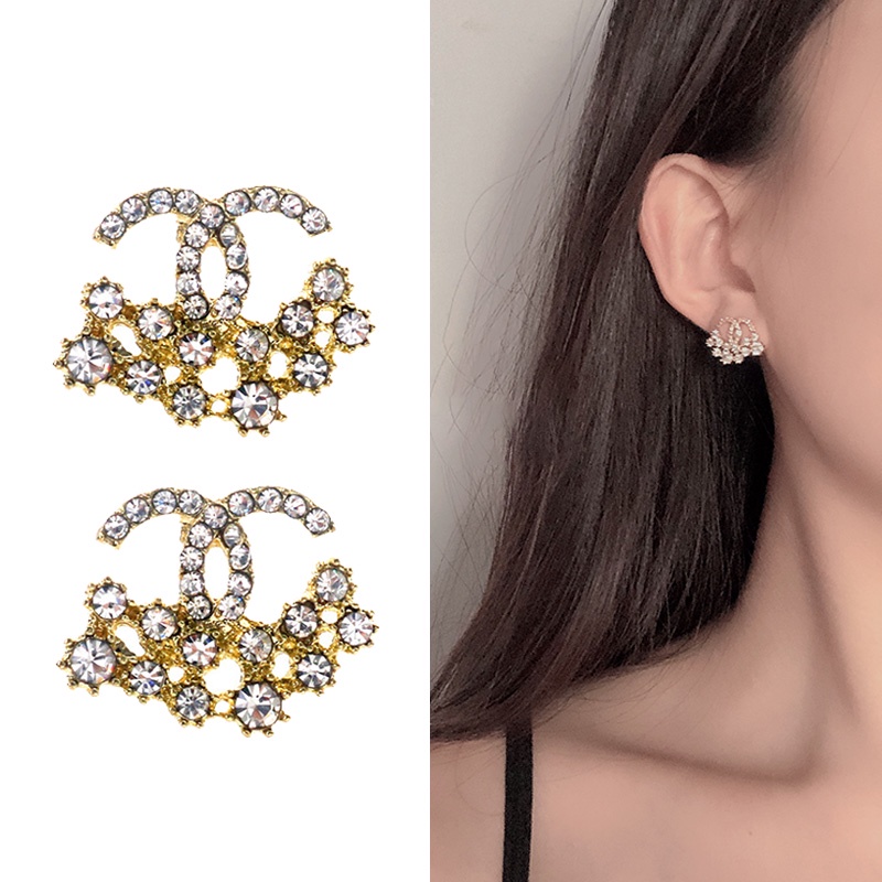 Anting 925 Silver Needle Aksen Zircon Gaya Perancis Untuk Wanita