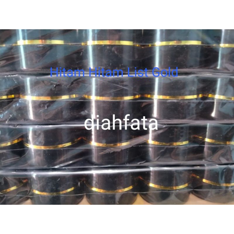 25 Pcs Pot Cream 12,5gram Hitam Hitam List GoLd