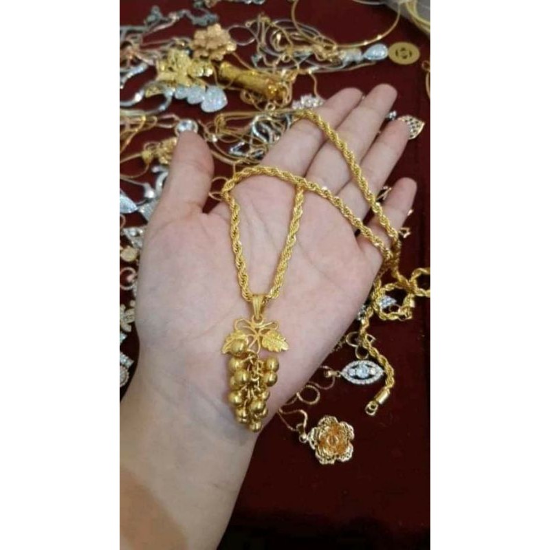 kalung anggur replika emas  24k super mewah mirip asli
