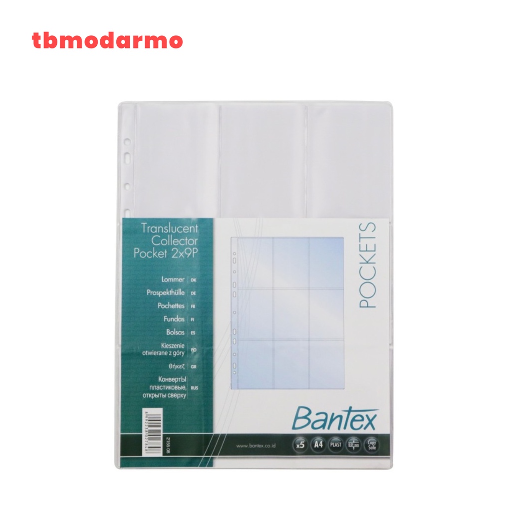 TBMO Bantex Collector Sleeve A4 Photocard 2x9P Translucent 2155 08