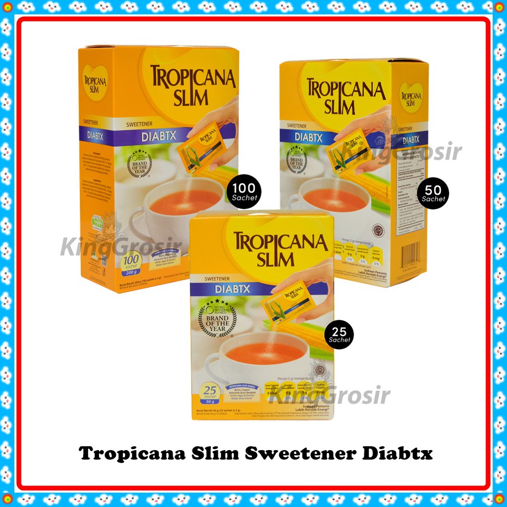 

Tropicana Slim Sweetener DiABTX Pengganti Gula Rendah Kalori