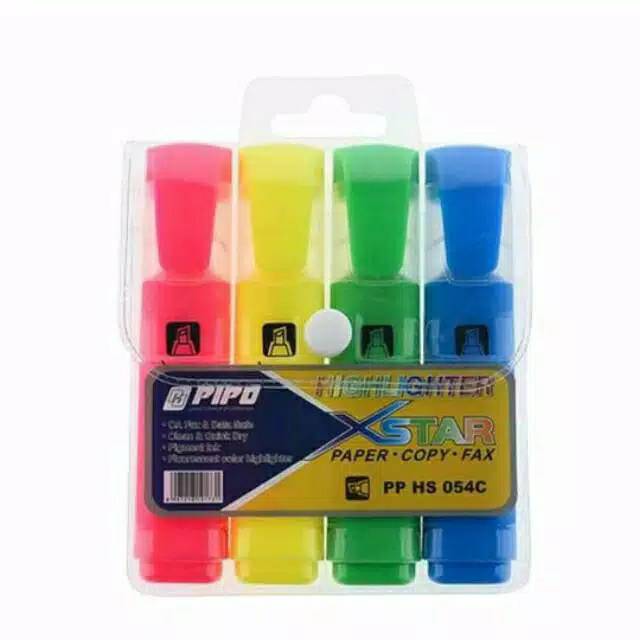 

Pipo hs 054c highlighter stabilo penanda tulisan isi 4pcs
