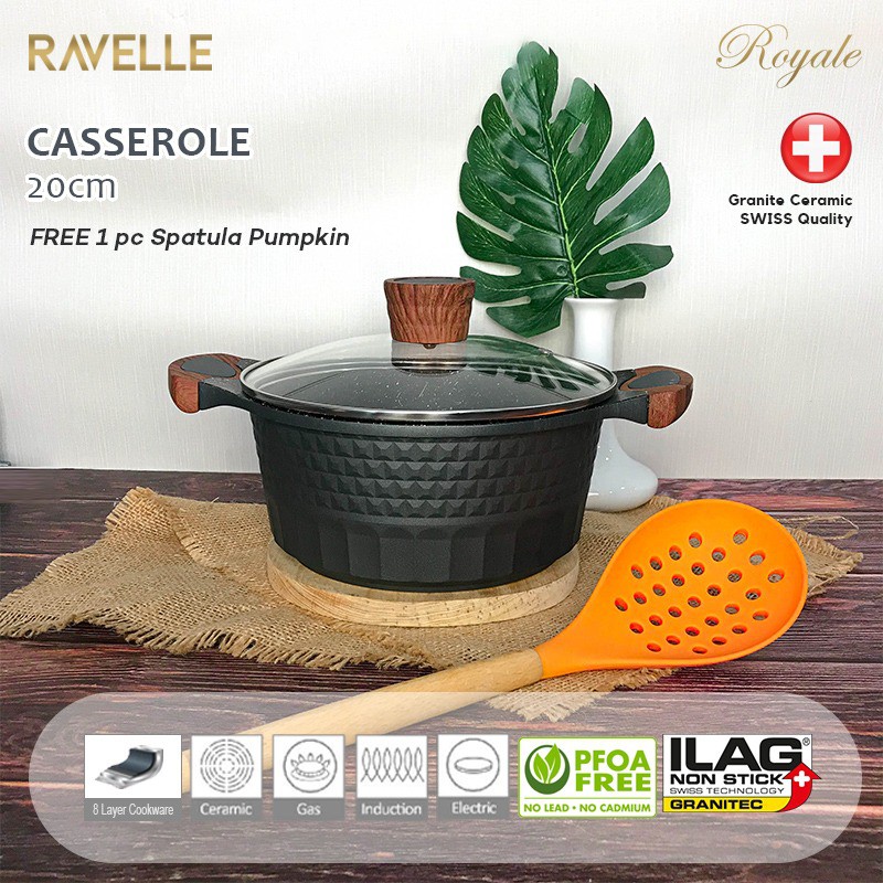 Ravelle Royalle Casserole with Lid 20cm - Casserole dengan Tutup