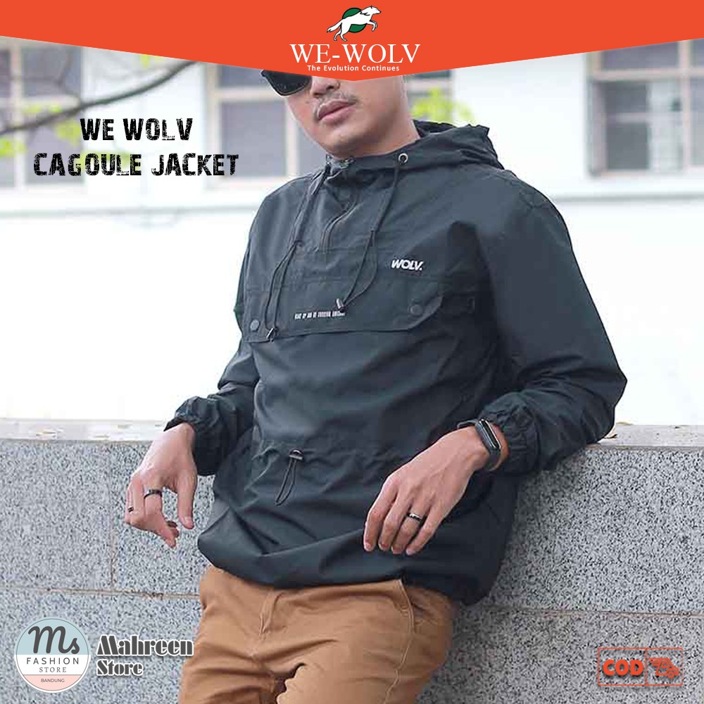 Jaket Cagoule Cougle Jaket Windbreakers Jaket Parasut Taslan Pria Original We-Wolv | 303