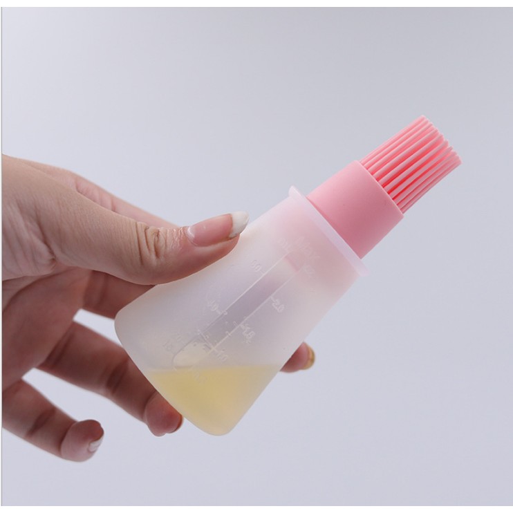 As1910 Botol Kuas Oles Minyak Silikon BBQ Silicone Basting Oil Brush Bottle