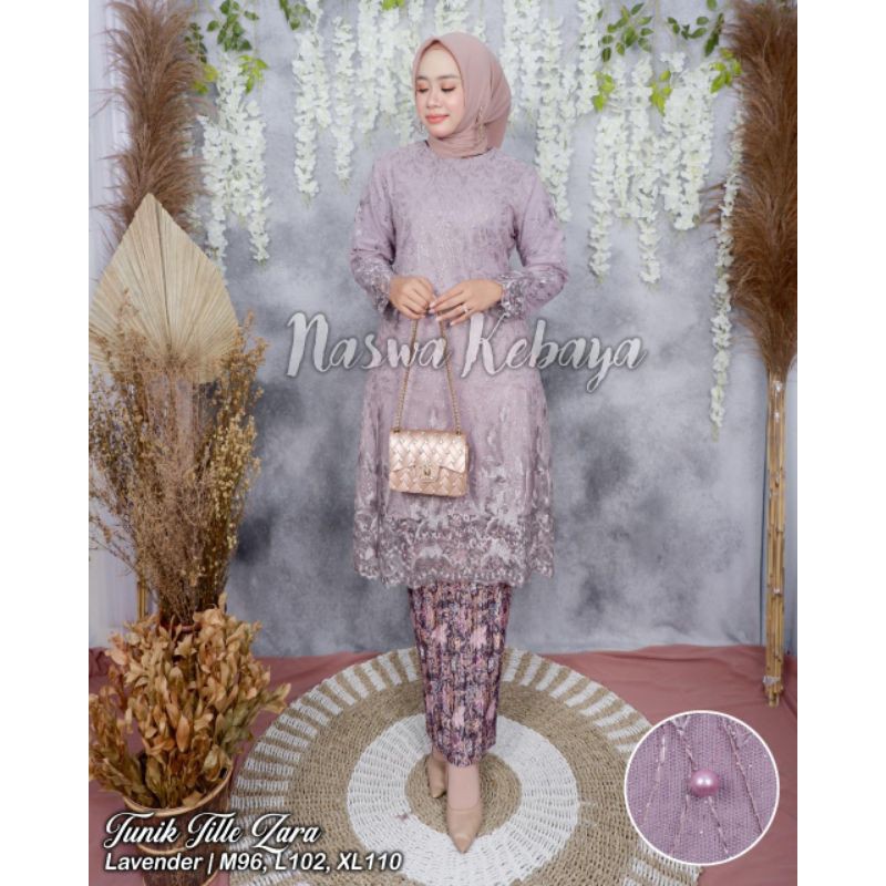 NASW✓TUNIK TILLE/KEBAYA TILLE/KEBAYA MODERN/BAJU KEBAYA/KEBAYA TUNIK/KEBAYA INDONESIA/KEBAYA-Purple