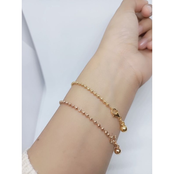 gelang tangan fashion import perhiasan perak925 asli lapis emas model bijilada ukir/polos+1bel s925.