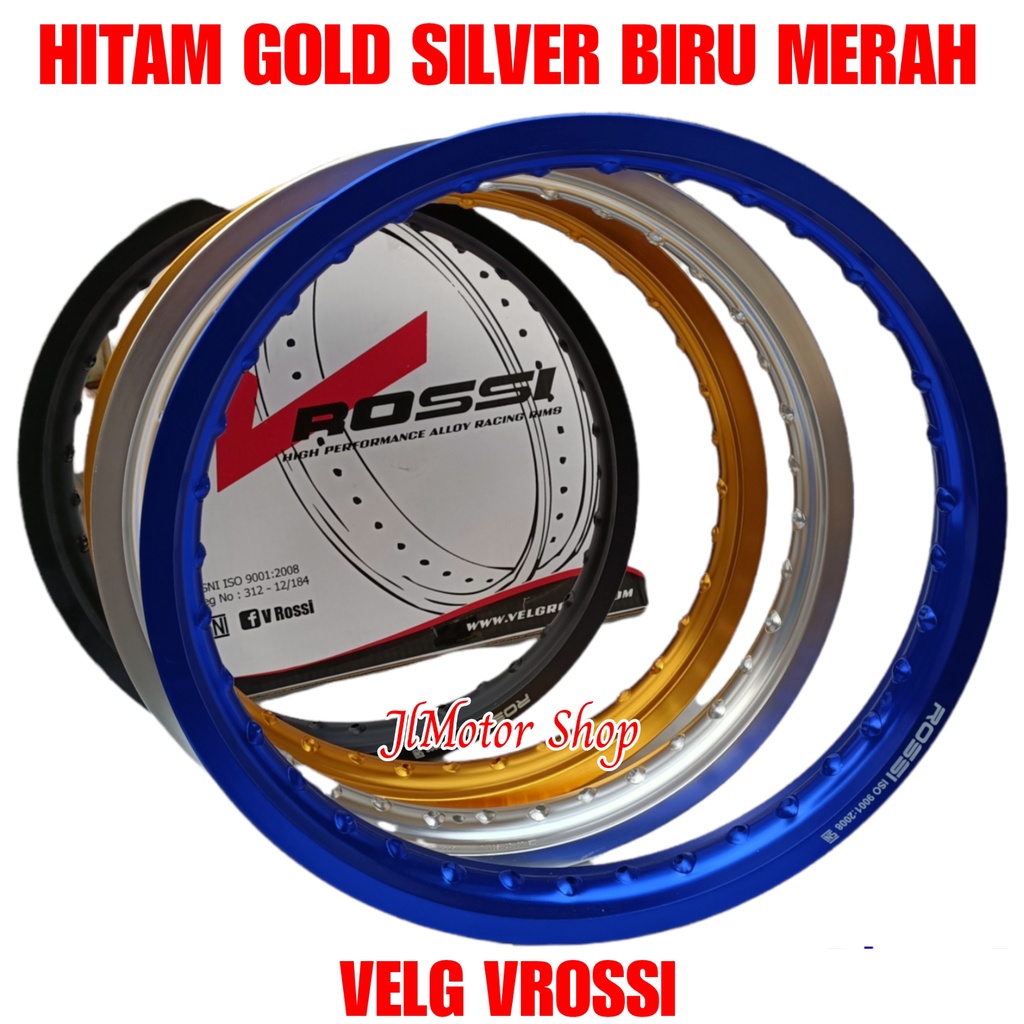 SATU PELEK VELG ROSSI 140 160 185 215 250 300 RING 14 ATAU RING 17 - PELEK VELG VROSSI V ROSSI 140 160 185 215 250 300 RING 14 Atau Ring 17 WARNA HITAM MERAH BIRU SILVER GOLD Ada Ring 14 17 18